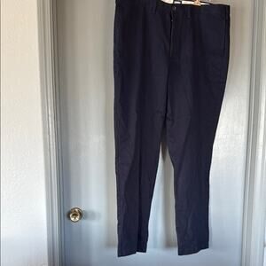 Lands End Men's sz 42 Navy Blue Straight Leg Traditional Fit Zip Front